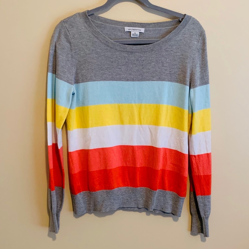 Liz Claiborne Multicolored Striped Sweater